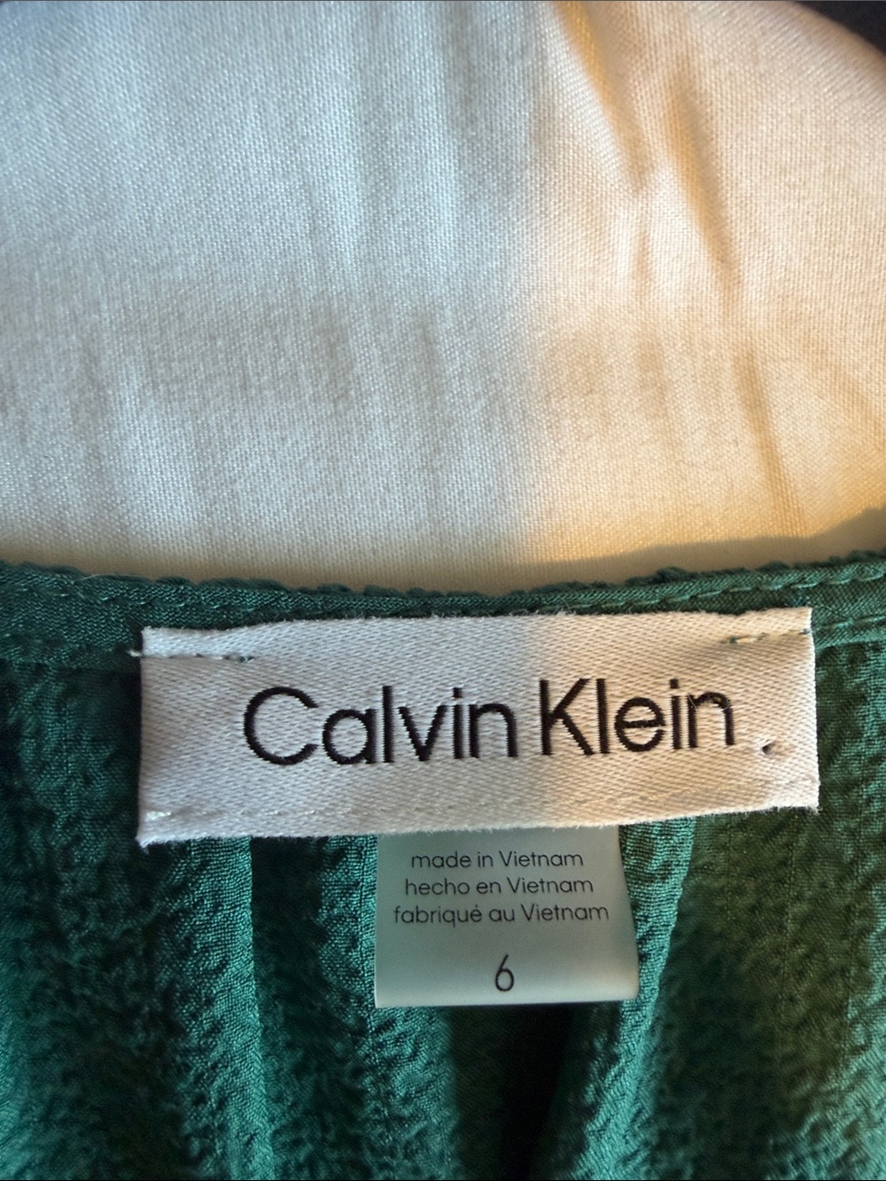 Calvin Klein Sleeveless Green Tiered Maxi Dress with Smocked Waist - Picture 5 of 5